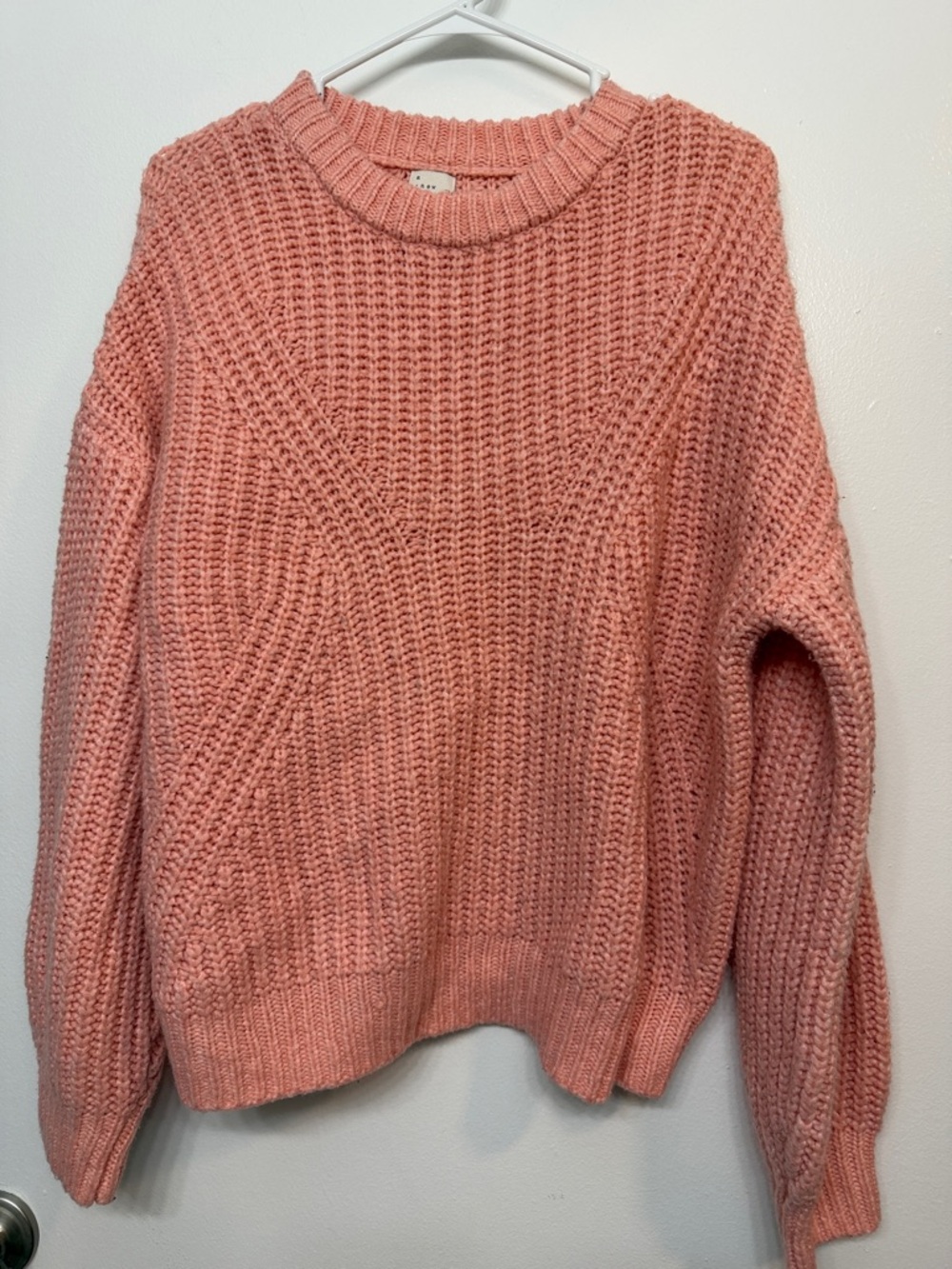 a new day Chunky Crewneck Sweater - Coral Pink